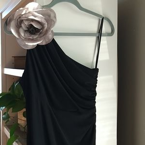 NWT Betsy & Adam Petite One Shoulder Drape Dress